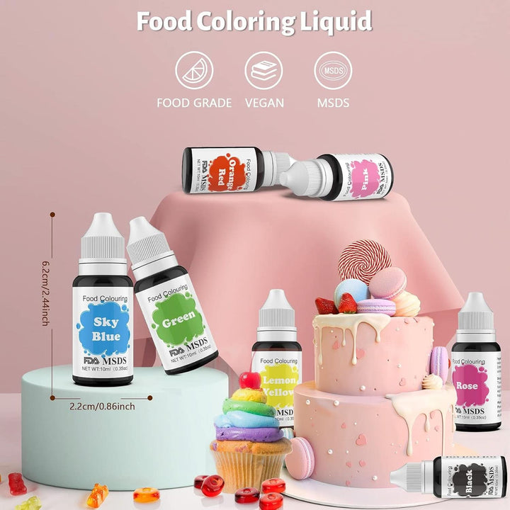 Coloranti alimentari, lichizi, recipiente de 10 ml, diverse seturi Coloranti Alimentari Naty Shop
