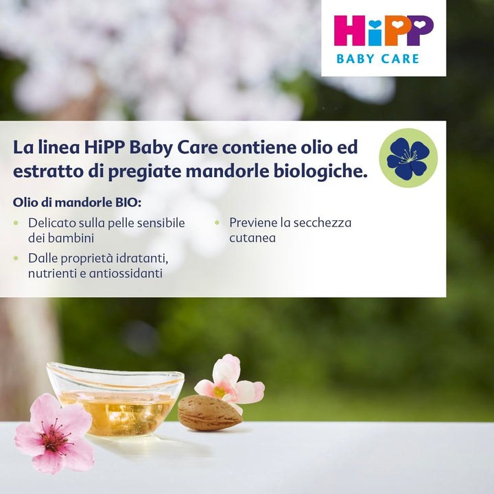 HiPP Baby Care Șampon cu balsam pentru copii, descurcă părul și protejează scalpul, pentru pielea sensibilă, cu extract natural de migdale organice, 1 x 200 ml Copii - Baie si Skincare Naty Shop