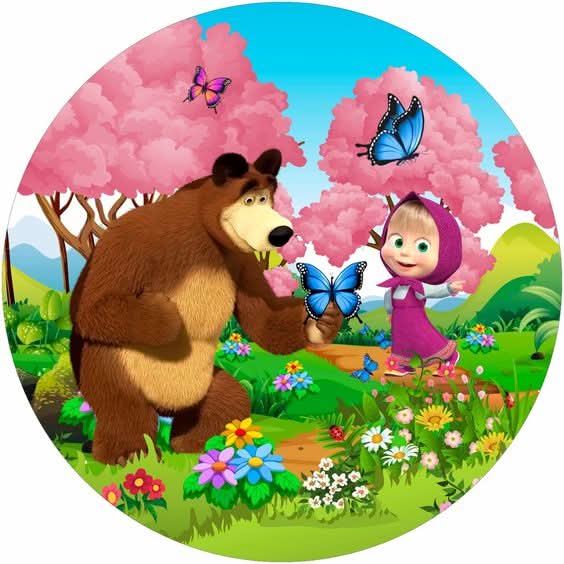 Imagine comestibila, vafa, format A4, Masha si Ursul Imagini comestibile Nati Shop
