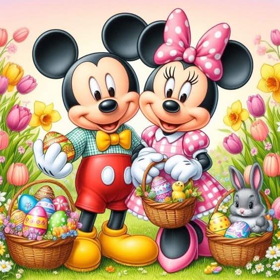 Imagine comestibila, vafa sau icing, format A4, Mickey si Minnie Mouse Imagini comestibile Nati Shop