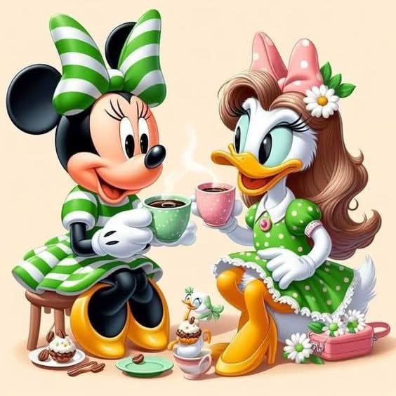 Imagine comestibila, vafa sau icing, format A4, Minnie Mouse si Daisy Duck Imagini comestibile Nati Shop