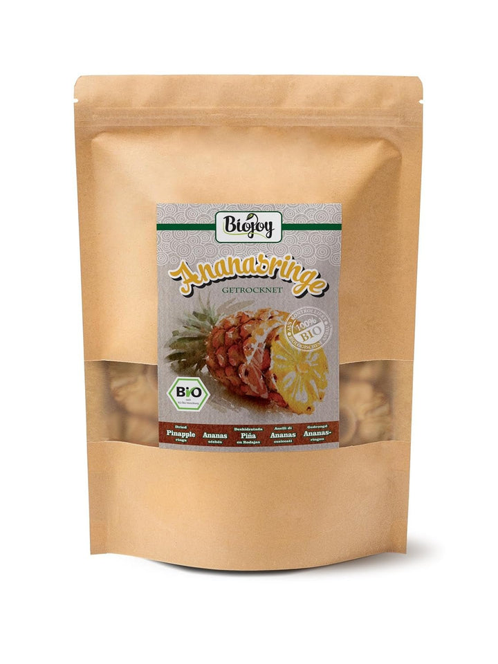 Inele de ananas Biojoy BIO, uscate (1 kg), nesulfurate Produse deshidratate Naty Shop 500 G