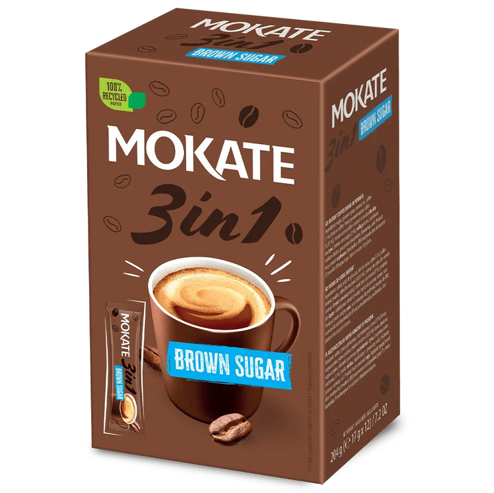 MOKATE 3in1 Brown Sugar Cafea Instant Plic 24x17g Cafea Naty Shop