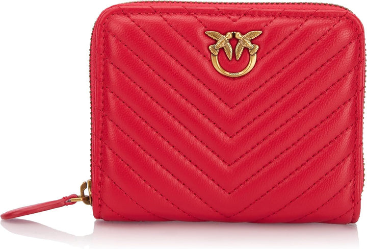 Pinko Women's Taylor Zip Around Sheep Nappa Chevron Travel Accessories Wallet