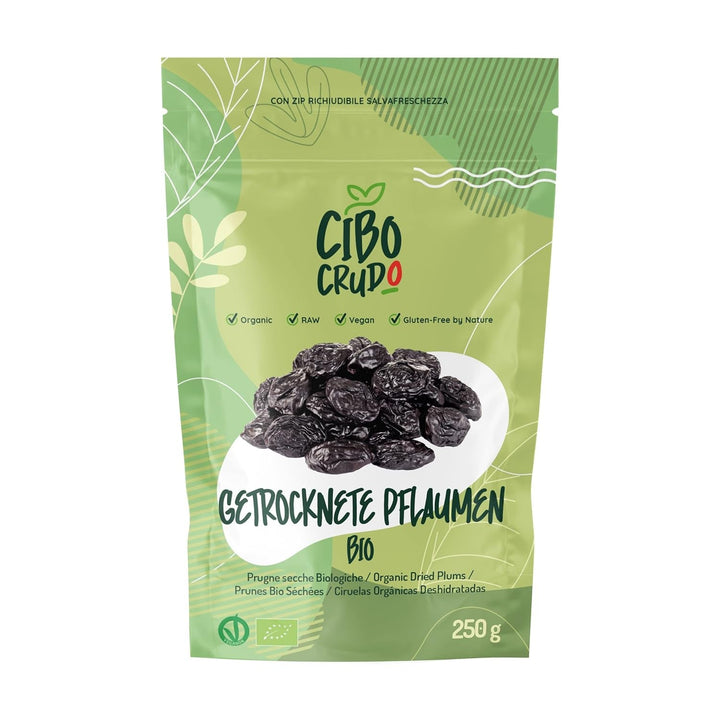 Prune ecologice uscate și fără sâmburi - 500g. Prune crude nesulfurate, fără adaos de zahăr sau aditivi. Prune uscate ecologice ca fructe uscate aromate. Prune fără sâmburi. Produse deshidratate Naty Shop 250 G (1 pachet)