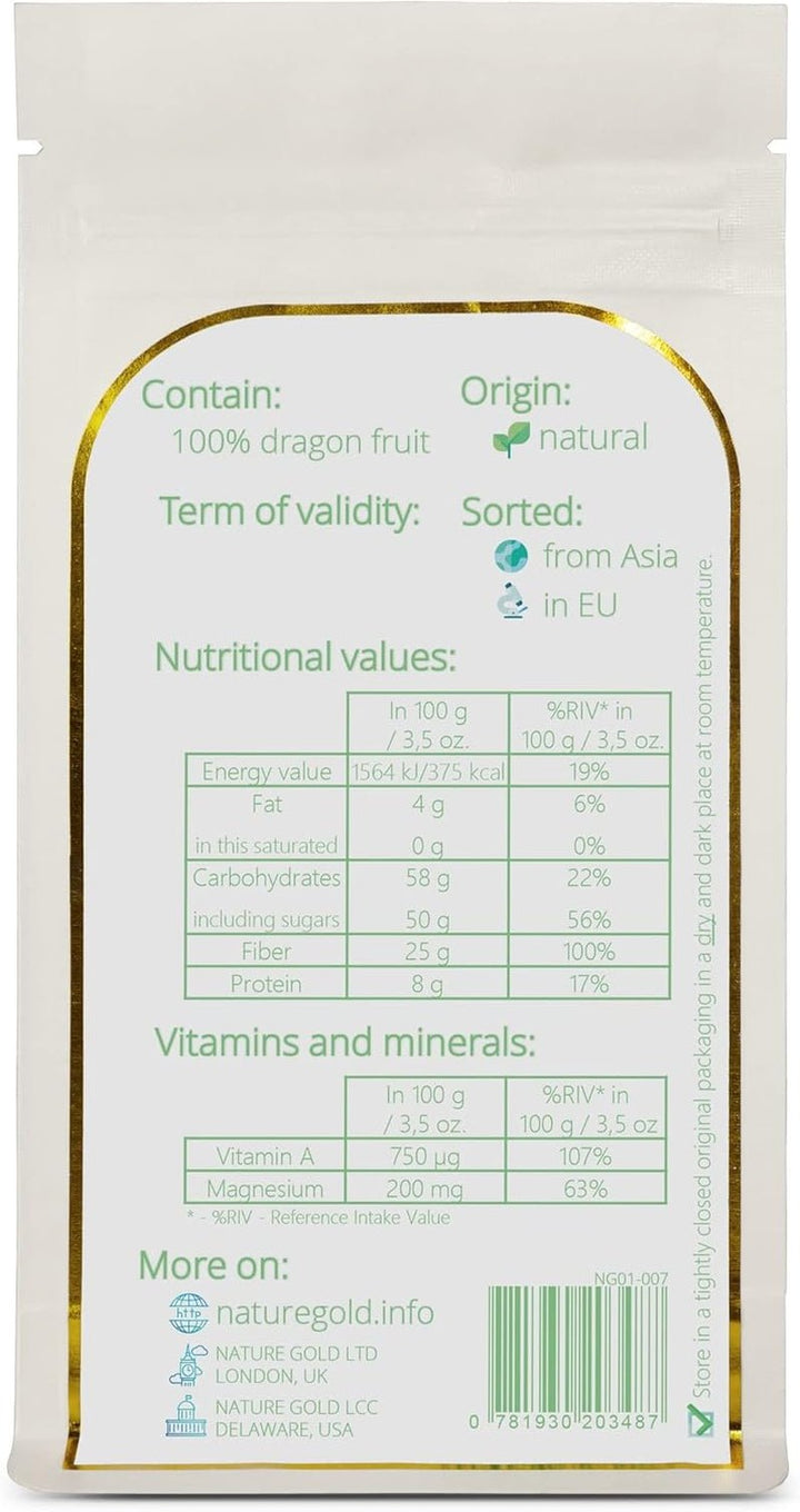 Pulbere de fructe dragon liofilizate | 250g | 100% natural și vegan | fără OMG | fără zahăr și fără aditivi ~*~ Produse deshidratate Naty Shop