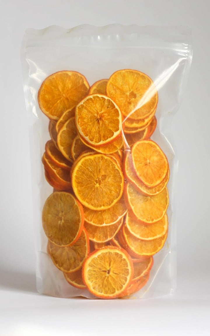 QISU | Felii de portocale uscate în vid 200 g (calitate liofilizată) | Pentru produse de patiserie, cocktailuri, ceai, vin fiert, decorațiuni | 100% portocale, fără zahăr adăugat Produse deshidratate Naty Shop 200 G
