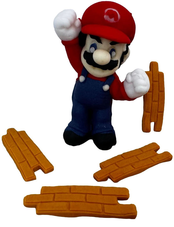 Set 6 decoratiuni comestibile din zahar, Super Mario Decoratiuni din Pasta de Zahar Nati Shop